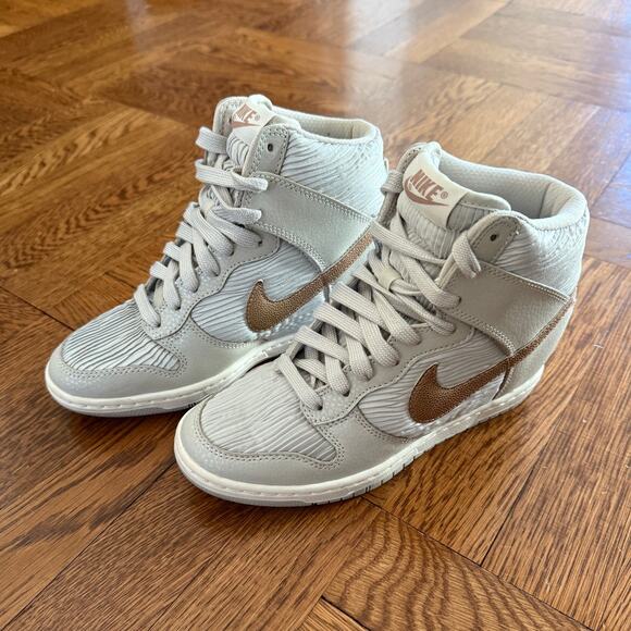 Rare Nike Dunk High Sky Hi Light Bone Metallic Red Bronze Sneaker Sz 5.5 - Picture 4 of 12